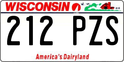 WI license plate 212PZS
