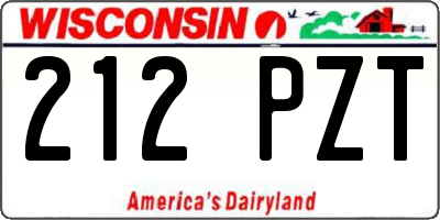 WI license plate 212PZT