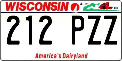 WI license plate 212PZZ