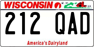 WI license plate 212QAD