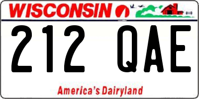 WI license plate 212QAE