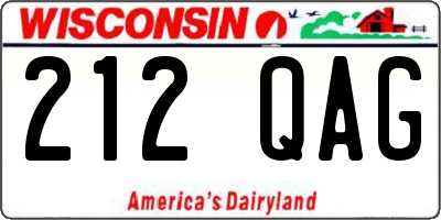 WI license plate 212QAG