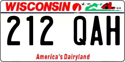 WI license plate 212QAH