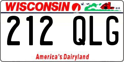 WI license plate 212QLG