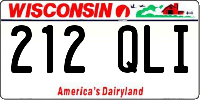 WI license plate 212QLI