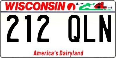 WI license plate 212QLN