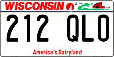 WI license plate 212QLO