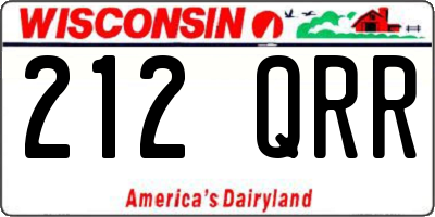 WI license plate 212QRR