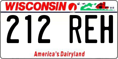WI license plate 212REH