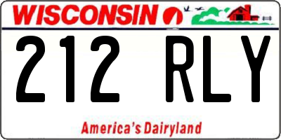 WI license plate 212RLY