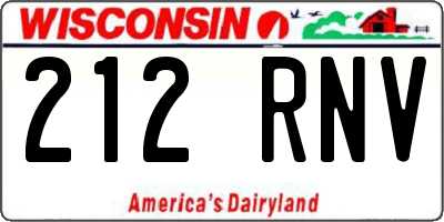 WI license plate 212RNV