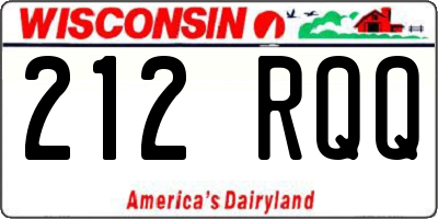 WI license plate 212RQQ