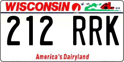 WI license plate 212RRK