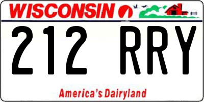 WI license plate 212RRY