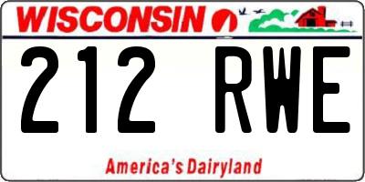 WI license plate 212RWE
