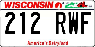 WI license plate 212RWF
