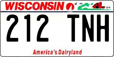 WI license plate 212TNH