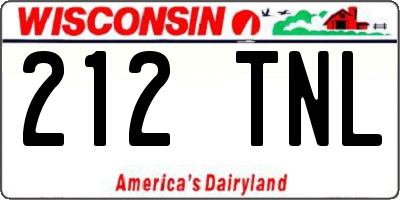 WI license plate 212TNL