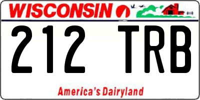 WI license plate 212TRB