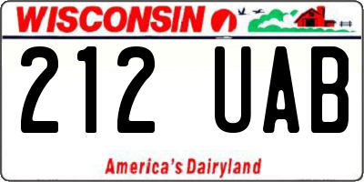 WI license plate 212UAB