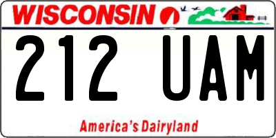 WI license plate 212UAM