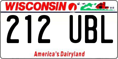 WI license plate 212UBL