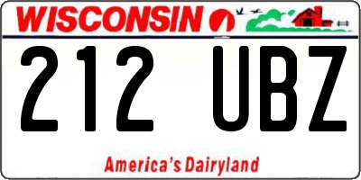 WI license plate 212UBZ