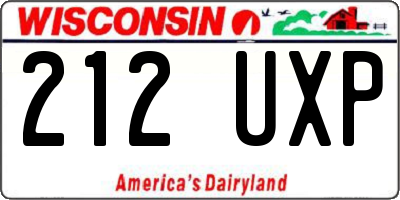 WI license plate 212UXP