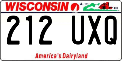 WI license plate 212UXQ