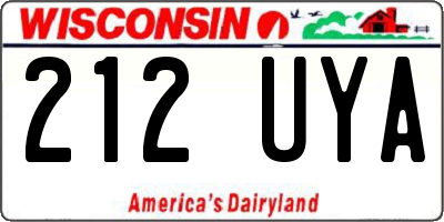 WI license plate 212UYA