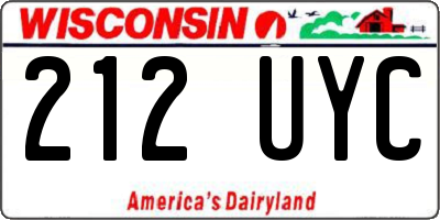 WI license plate 212UYC