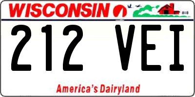 WI license plate 212VEI