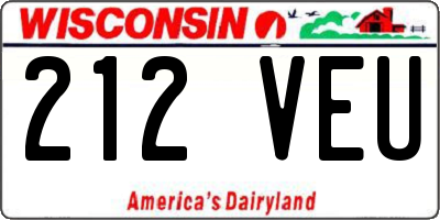 WI license plate 212VEU