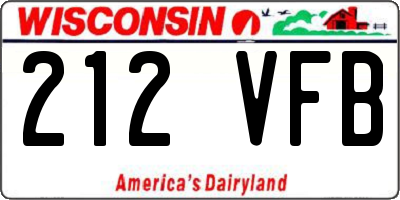 WI license plate 212VFB