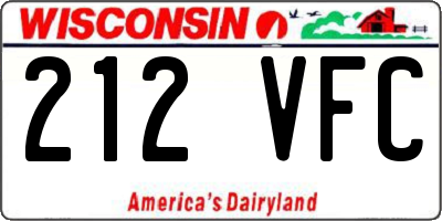 WI license plate 212VFC