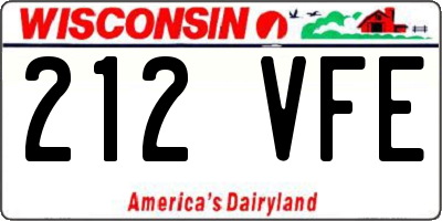WI license plate 212VFE