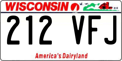 WI license plate 212VFJ