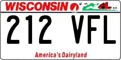 WI license plate 212VFL