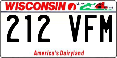 WI license plate 212VFM