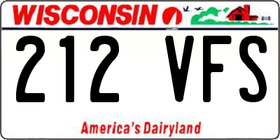 WI license plate 212VFS