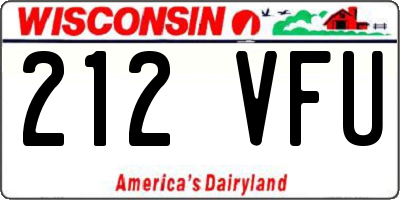 WI license plate 212VFU