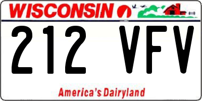 WI license plate 212VFV