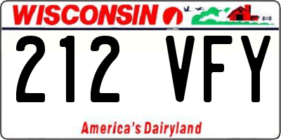 WI license plate 212VFY