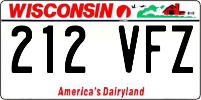 WI license plate 212VFZ