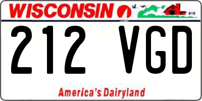 WI license plate 212VGD
