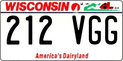 WI license plate 212VGG