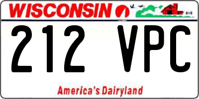 WI license plate 212VPC