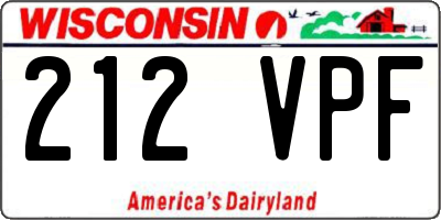 WI license plate 212VPF