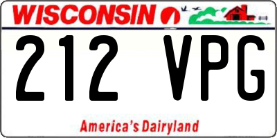WI license plate 212VPG