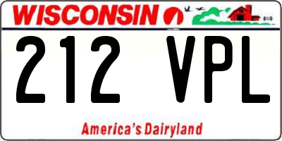 WI license plate 212VPL